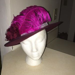 Burgundy Bedazzled Fedora